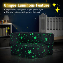 Load image into Gallery viewer, 2 in 1 Kids Sofa Chair, Glow in the Dark Children Couch
