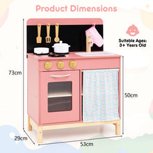 Load image into Gallery viewer, Kids Play Kitchen Set with Door Curtain and Stoves and Apron
