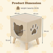 Load image into Gallery viewer, Cat Litter Box Enclosure with Rubber Wood Legs and Detachable Top
