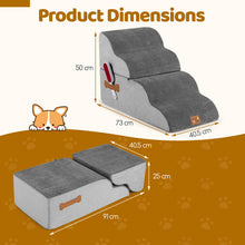 Load image into Gallery viewer, Dog Steps for Bed, 4/5-Step Modular Dog Stairs with Non-slip Bottom
