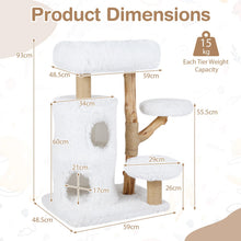 Load image into Gallery viewer, Wooden Cat Tree, Multi-Layer Cats Tower with Jute Scratching Posts &amp; Top Perch
