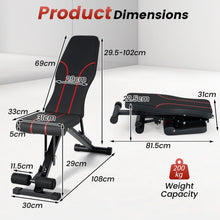 Load image into Gallery viewer, Adjustable Foldable Dumbbell Bench, Heavy-Duty Iron Frame Strength Training Bench
