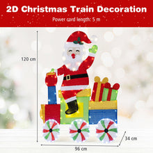 Load image into Gallery viewer, 4FT Lighted Santa Claus on Train, 2D Pre-Lit Indoor Outdoor Christmas Decoration
