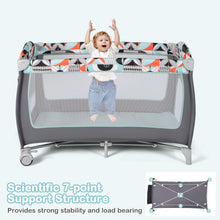 Load image into Gallery viewer, 3 in 1 Baby Playard Portable Infant Nursery Center with Toy Bar
