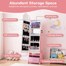 Load image into Gallery viewer, Kids Jewelry Cabinet with Sensor Lights and Full-Length Mirror
