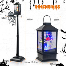 Load image into Gallery viewer, 155 cm Halloween Lamp Post Sound-Activated with Black Snowy Effects
