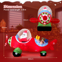 Load image into Gallery viewer, 7.2 Feet Animated Inflatable Santa on Plane
