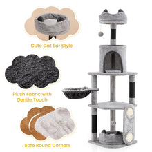Load image into Gallery viewer, Cat Tree, 144cm Tall Cat Tower with Condo, Scratching Posts &amp; Sisal Board
