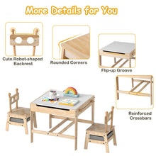Load image into Gallery viewer, Kids Table and Chairs 4 in 1 Wooden Activity Desk Set (Robot Shape)
