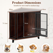 Load image into Gallery viewer, Corner Dog Crate Metal Frame Dog Cage with Feeding Door and Lockable Door
