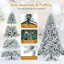 Load image into Gallery viewer, 7.5FT Snow Flocked Artificial Christmas Tree with 600/1010 Tips
