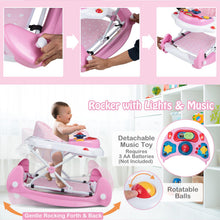 Load image into Gallery viewer, Baby Walker, 6 in 1 Foldable Toddler Push Along Walker with Wheels, Music Tray, Lights and Rocker Mode
