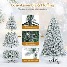 Load image into Gallery viewer, 180 cm Snow Flocked Artificial Christmas Tree with 600 Tips

