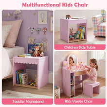 Load image into Gallery viewer, Kids Vanity Table and Chair Set, Girls Dressing Table

