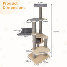 Load image into Gallery viewer, Tall Multi-Layer Cats Tower with Comfy Padded Top Perch, Private Condo

