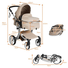 Load image into Gallery viewer, Baby Stroller, Foldable Toddler Pushchair with Rain Cover, Mosquito Net, Storage Bag
