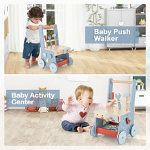Load image into Gallery viewer, 2-in-1 Toddler First Step Activity Interactive Push Along Toy with Smooth Handle
