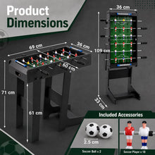 Load image into Gallery viewer, Folding Football Table, Free Standing Foosball Soccer Game
