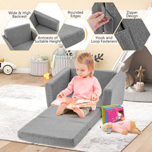 Load image into Gallery viewer, 2 in 1 Kids Sofa Chair, Upholstered Children Fold out Couch with Washable Sofa Cover
