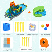 Load image into Gallery viewer, 8 in 1 Kids Bouncy Castle with 720W Blower

