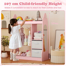 Load image into Gallery viewer, Kids Dress up Storage, Children Wardrobe with Mirror
