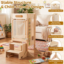 Load image into Gallery viewer, Toddler Step Stool Foldable Standing Tower with Anti-tip Feet
