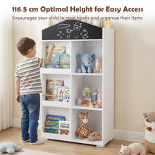 Load image into Gallery viewer, Wooden Book &amp; Toy Storage Organizer, House Shaped Children Bookcase
