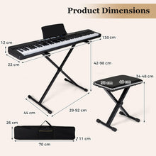 Load image into Gallery viewer, 88 Key Digital Piano Keyboard, Full Size Electric Piano with Adjustable Stand &amp; Stool
