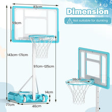 Load image into Gallery viewer, Adjustable Basketball Hoop and Stand, 1.43-1.71m Basketball Goal with 83 cm Shatterproof Backboard
