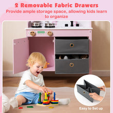 Load image into Gallery viewer, Kids Play Kitchen with 2 Stoves and Drawers and Dishwasher
