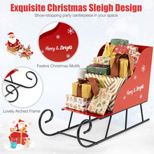 Load image into Gallery viewer, Red Christmas Santa Sleigh, Metal Xmas Decoration
