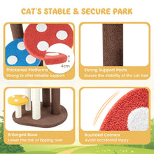 Load image into Gallery viewer, Cat Tree, 94cm Mushroom Cat Climbing Tower with Scratching Posts, Padded Top Perch
