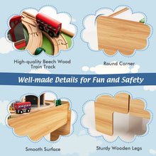 Load image into Gallery viewer, 2 in 1 Kids Wooden Train Track Set and Table
