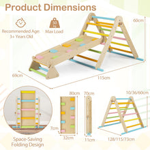 Load image into Gallery viewer, 3-in-1 Pikler Triangle Climbing Set with Dual-Side Ramp and Adjustable Climbing Triangle
