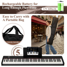 Load image into Gallery viewer, 88 Keys Velocity-Sensitive Piano Keyboard with Music Stand and Carry Bag
