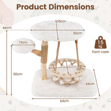 Load image into Gallery viewer, Cute Solid Wood Cat Tree Natural Branch Modern Kitten Tower
