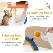 Load image into Gallery viewer, Cat Tree, Small Cat Tower with Sisal Scratching Posts, UFO-Shaped Top Perch
