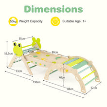 Load image into Gallery viewer, Toddler Climbing Frame, Kids Wooden Climber Toys Set with Arch, Reversible Ramp
