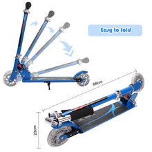 Load image into Gallery viewer, Folding Kick Push Scooter with 2 Flashing Wheels and Adjustable T-bar
