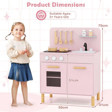 Load image into Gallery viewer, Toddler Pretend Play Kitchen with Light up Stove and Cooking Sounds
