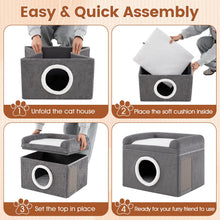 Load image into Gallery viewer, Cat House for Indoor Cats, Foldable Cat Condo
