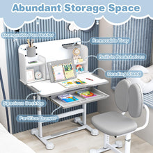 Load image into Gallery viewer, Kid's Study Desk and Chair Set with Tilt Desktop and Footrest Bar
