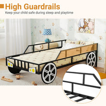 Load image into Gallery viewer, Metal Children Platform Bed with Guardrails
