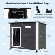 Load image into Gallery viewer, Natural Spruce Wood Frame Puppy Kennel with Removable Floor, Openable Asphalt Roof
