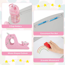 Load image into Gallery viewer, Toddler Table and Chair, Kids Art Table with Angle-Adjustable Whiteboard
