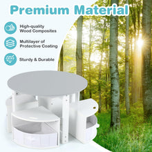 Load image into Gallery viewer, Kids Table with 4 Chairs, Wooden Children Activity Desk with 4 Storage Stools
