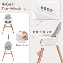 Load image into Gallery viewer, High Chair for Babies and Toddlers, Wooden Baby Highchair
