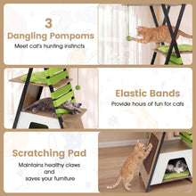 Load image into Gallery viewer, Multi-level Cat Tree, 185CM Wooden Cat Tower with Elevated Perch
