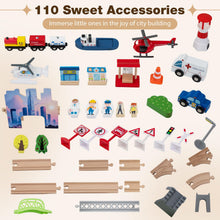 Load image into Gallery viewer, Wooden Train Track Set, 3-in-1 Kids Activity Table
