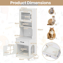 Load image into Gallery viewer, Wooden Cat House with Adjustable LED Light, Charging Station, Storage Shelves, Drawer

